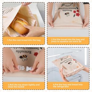 Sacs à pain réutilisables en cire d'abeille pour la cuisson du pain au levain XL – Écologiques, compatibles congélateur, pour garder le pain fait maison frais – Sac de conservation alimentaire - Product Image 3