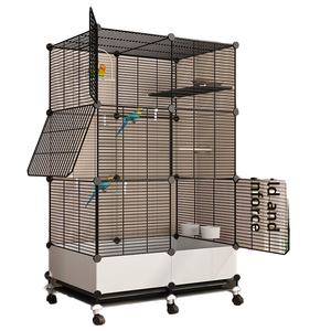 Gabbia Extra Large a Tre Strati per Uccelli e Pappagalli, Design in Metallo Solido, Lussuosa Gabbia Anti-Schizzi per Uccelli Domestici - Product Image 1