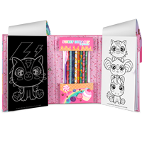 Bloc d'activités en carton 2 en 1 avec crayons 23CM, pas d'assemblage requis, pour les enfants de 3 à 6 ans - Sweet Dreams