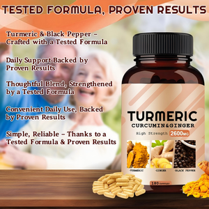 Добавка куркумина с органической куркумой и имбирной 95%, добавка куркумина с травяной добавкой черного перца - Product Image 5
