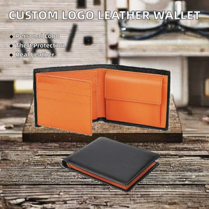 Portefeuille court et fin en cuir véritable Pebble avec logo personnalisé, unisexe, pour cartes d'identité et de crédit, motif lettres en nylon - Product Image 2