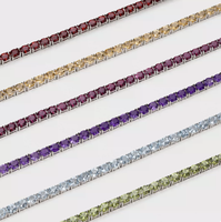 925 Sterling Silber Pavé Natürlicher Rubin Tennis-Armband für Damen Vollbesetztes Steinarmband Großhandel Maßanfertigung
