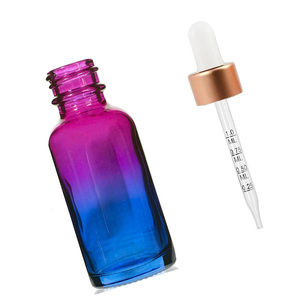 Botol minyak esensial kaca merah oranye warna-warni 30ml 60ml mewah dengan penetes plastik putih untuk kemasan kosmetik perawatan kulit - Product Image 1