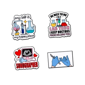 Cartoon medical themed sonographer biology chemistry <strong>lab</strong> enamel <strong>pin</strong> - Product Image 1