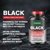 Cápsulas de pérdida de peso de Potencia extrema Oem Odm Black Caps Metabolizador de grasa avanzado para control del apetito y mejora de la energía