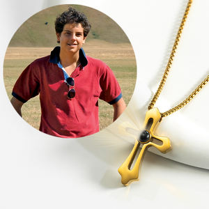 GIVELUCK St. Carlo Acutisステンレススチール18K金メッキカラー投影クロスペンダントカスタム形状パターンデザインデジタル - Product Image 5