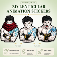 Pegatinas Impermeables de Personajes de Manga One Piece, Calcomanías Cambiantes con Efecto de Movimiento, Adhesivos Lenticulares 3D de Anime, Impresión UV en PET