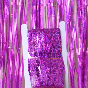 Tirai Laser Foil perada ulang tahun pernikahan dekorasi pesta lajang tirai latar belakang pesta <span class=keywords><strong>Glitter</strong></span> perada emas pinggiran tirai Foil - Product Image 2