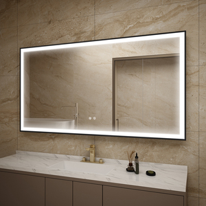 Montado en la pared de oro cepillado iluminado Led espejo iluminado Anti-niebla Led espejo de baño - Product Image 2