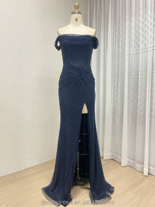 MB40410-2独特的褶腰优雅露肩性感高开缝舞会晚礼服生日婚礼毕业派对 - Product Image 6