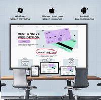 Tableau blanc numérique 4k 65 75 86 pouces projecteur de tableau intelligent interactif