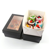 Boîtes à œufs et à gâteaux rectangulaires jetables en carton blanc, transparentes, épaissies, personnalisées pour la pâtisserie et l'emballage à emporter