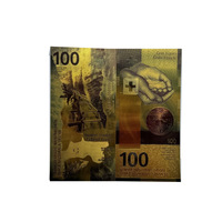 Nouveaux billets de banque suisses de 6 types, billets de banque colorés en or 24 carats pour collection