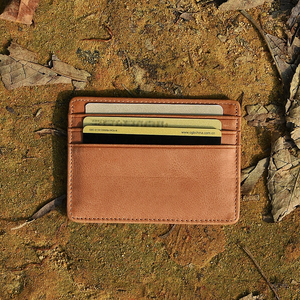 <strong>Credit</strong> <strong>Card</strong> Holder Pocket <strong>Wallets</strong> Small Genuine Leather Minimalist Slim Fashion <strong>Men</strong> Women Customized Logo Short Unisex Open - Product Image 5