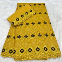 Tissu brodé en coton africain/suisse multicolore multicolore à motifs légers Rhinestone Dress/Curtain Clothing Set Rib Style