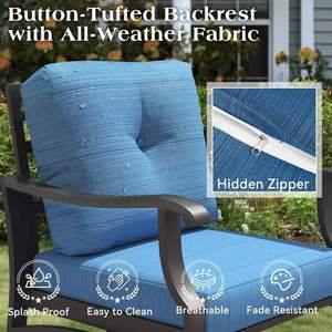 Modern Outdoor Aluminum Patio Conversation Set 7 Piece with <b>Swivel</b> Chairs Coffee <b>Table</b> All Weather Garden Backyard Furniture - Product Image 5