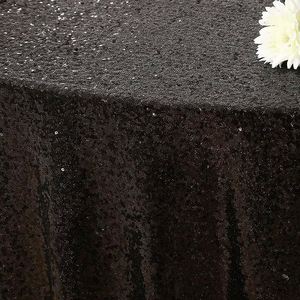 Black Crushed Velvet Tablecloth Round 6ft <b>Table</b> <b>Cloth</b> for Wedding Decoration - Product Image 4