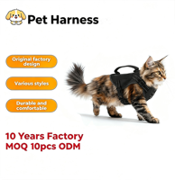 Harnais tactique de type gilet pour chat, laisse réfléchissante, confortable à porter, fournitures durables pour animaux de compagnie, stock disponible en gros