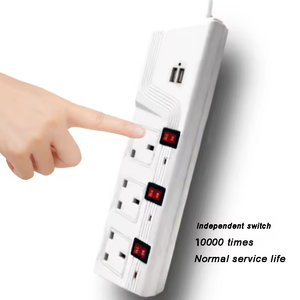 Premium 3 Way UK Standard Extension <strong>Sockets</strong> Individual <strong>Switched</strong> USB Power Strip for Electronic Devices - Product Image 4