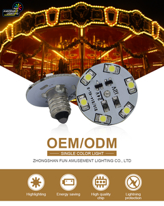Lampes LED en plastique IP44 AC 24V E10/E14 pour parcs d'attractions, éclairage ponctuel SMD 3528 multicolores 6 LED, ampoules LED - Product Image 2