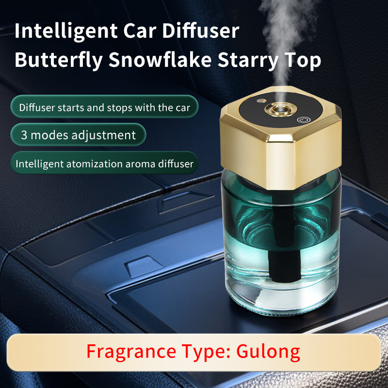 150ml Smart Car Air Freshener - Portable Rechargeable Glass Aromatherapy Machine with Ambient Light