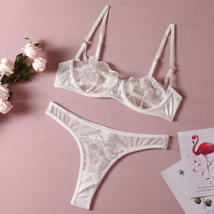เซ็ตชุดชั้นในงานปาร์ตี้แบบบางพิเศษสำหรับผู้หญิงชุดบราสายถักโครเชต์ลูกไม้สุดเซ็กซี่2024 - Product Image 6