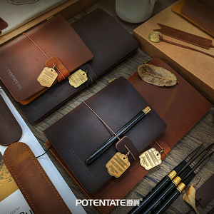 Carnet de croquis personnalisé en cuir Crazy Horse avec recharge en papier aquarelle - Product Image 3