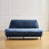 Canapé-lit miniature confortable pour la décoration de la maison, deux places, bleu, petit canapé sans accoudoirs pour la chambre à coucher
