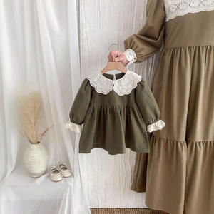 女童春秋婴儿连衣裙韩版时尚儿童郊游连衣裙蕾丝衣领翻领婴儿连衣裙 - Product Image 2