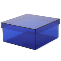 Boîte de rangement carrée en acrylique poli Lianming moderne pour chaussures avec couvercle, vente en gros