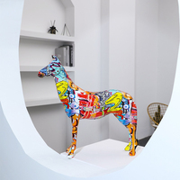 Sculpture de cheval debout de luxe en résine, ornement de bureau, œuvre d'art personnalisée par transfert thermique, décoration intérieure, vente en gros