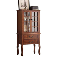 Buffet de luxe moderne de style mid-century avec portes vitrées, meuble de rangement personnalisé pour entrée ou école, fabrication usine