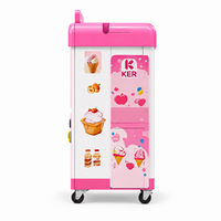 Distributeur automatique de crème glacée avec écran tactile de 49 pouces, machine à crème glacée molle en libre-service avec système de pasteurisation UV