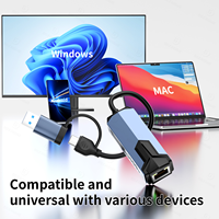 Adaptador de Red Gigabit USB 3.0 Tipo-C 2.5G/5G con Puerto Ethernet RJ45, Conversor de 2500/5000 Mbps Externo en Stock, Compatible con Laptop