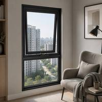 Fenêtre à auvent moderne en alliage d'aluminium sur mesure, double vitrage en verre trempé, conception insonorisée pour villa et maison
