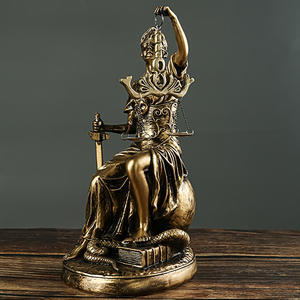Estatua de Resina Personalizada de la Diosa Temis, Escultura Pintada a Mano de la Justicia con Básculas y Espada, Marca Huaqi, Forma Irregular, Abogado - Product Image 2