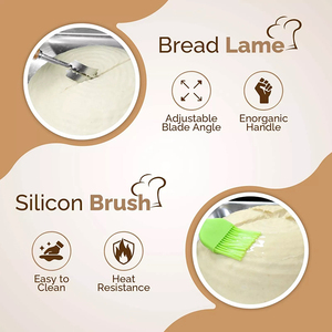 ชุดตะกร้าสำหรับหมักแ<span class=keywords><strong>ป</strong></span>้งขนมปังซาวโดว์แบบกำหนดเอง ขนาด 9 นิ้ว พร้อมชุดเริ่มต้นสำหรับมือใหม่ พร้อมแม่แบบ DIY ถุงเก็บ และอื่นๆ - Product Image 4