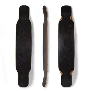 Professionale longboard 2 strati di legno impiallacciatura in fibra di carbonio di vetro canadese ponti