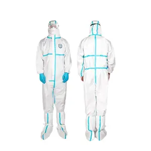 Type 4B/5B/6B Combinaison de protection médicale jetable EPI Vêtements de protection non tissés microporeux globaux pour l'hôpital