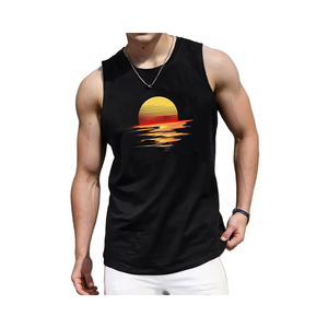 Chaleco de punto transpirable para hombre 2025, tamaño estándar con diseño de Amanecer y atardecer para un estilo informal - Product Image 1