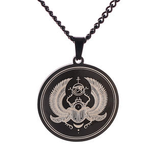 Jingxiang in acciaio inox antico egizio scarabeo diavoli occhio personalizzato retrò titanio Horus collana pendente - Product Image 6