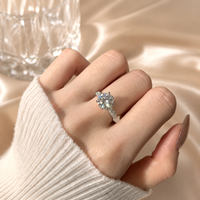Bagues personnalisées en argent sterling 925 avec moissanite, pierre centrale taille radiant, luxe élégant, bague de fiançailles pour femme, bijoux de mariage