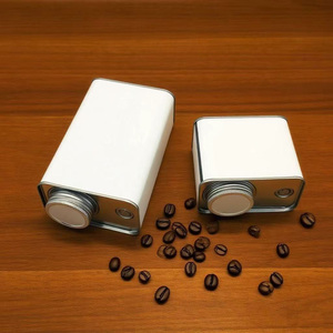 Boîte en fer blanc carrée personnalisée de 250g pour grains de café, emballage alimentaire vide avec valve et bouchon à vis pour bonbons et chocolat - Product Image 2
