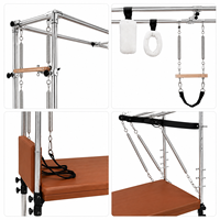 Table de Pilates Cadillac en alliage d'aluminium commercial, cuir marron, ressorts allemands, OEM ODM