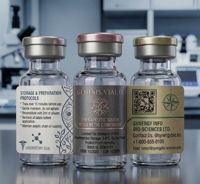 Étiquettes autocollantes personnalisées InjexMed Peptid 3ml 5ml 10ml, résistantes à l'eau et à la chaleur, en vinyle, holographiques laser, pour flacons.