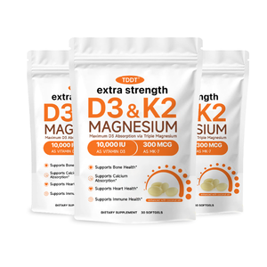 Cápsulas Blandas de Magnesio D3 K2 Extra Fuertes, Suplemento Dietético de Vitamina D3 y MK-7 con Aceite de Coco, 30 Cápsulas Blandas - Product Image 1