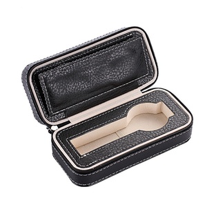 2 4 8 Slots Velvet Lining Black PU Leather <b>Watch</b> Travel Zipper Storage <b>Watch</b> <b>Case</b> - Product Image 5