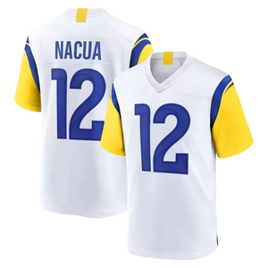 Camiseta de Fútbol Americano Cosida de Los Ángeles en Oferta, <span class=keywords><strong>Donald</strong></span> # 99 Kupp # 10 Nacua # 17 Uniformes Deportivos Personalizados, Jersey Azul y Blanco - Product Image 6