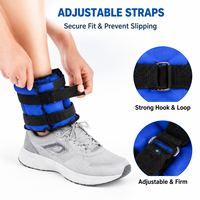 Sac de sable réglable avec fermeture éclair pour cheville et poignet, 2 kg, en tissu Oxford durable pour l'entraînement de boxe, la gym et le fitness