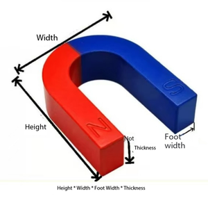 แม่เหล็กเฟอร์ไรต์รูปตัวยู/บาร์/วงแหวน สีน้ำเงิน/แดง ขั้วเหนือ/ขั้วใต้ ขนาดเล็ก แม่เหล็กถาวร สำหรับการทดลองและการสอน - Product Image 4
